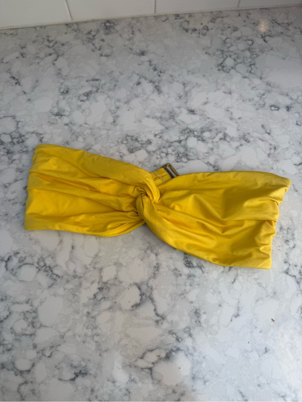 Mossimo Supply Co. Yellow Twist Bandeau Bikini Top